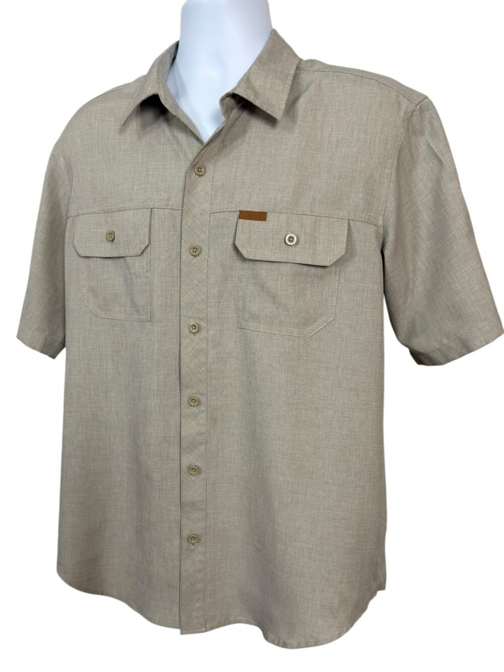 Orvis Large Quick Dry Utility Shirt Khaki fishing Hiking Outdoor